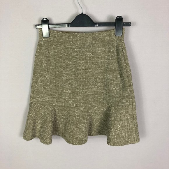 J.O.A. Womens Ruffle Hem Mini Skirt In Mocha Size Small - Picture 4 of 7